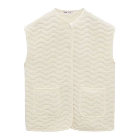 ZARA | Ecru | PADDED VEST - Picture 2 of 11